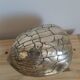Vintage art deco walnut-shaped box in silver metal