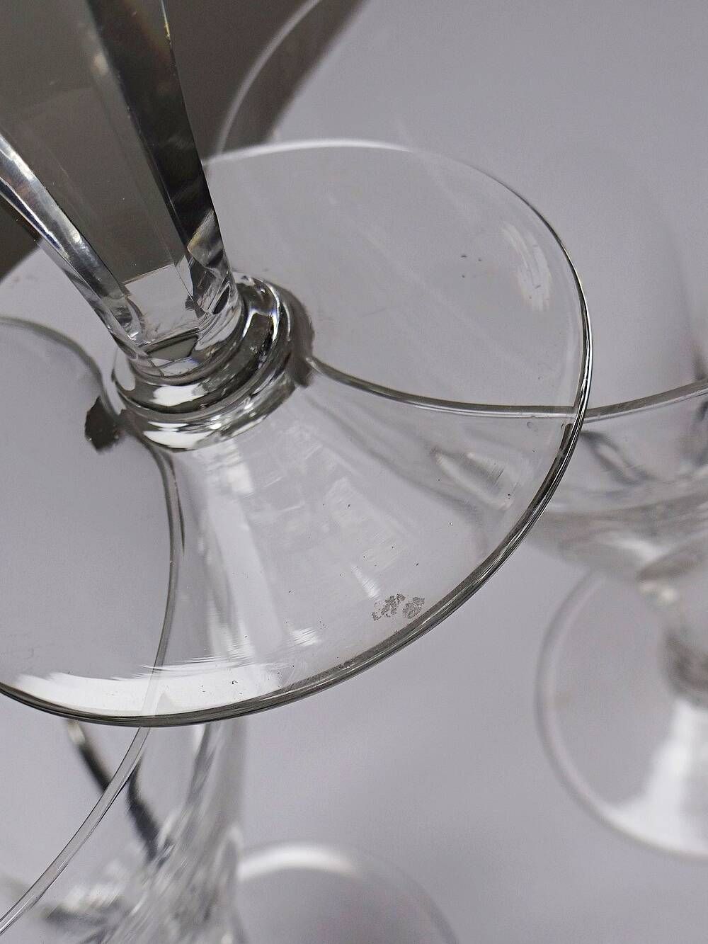 Antique service of 6 cut crystal glasses attributed to Moser, Bohemia.