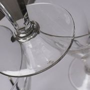 Antique service of 6 cut crystal glasses attributed to Moser, Bohemia.