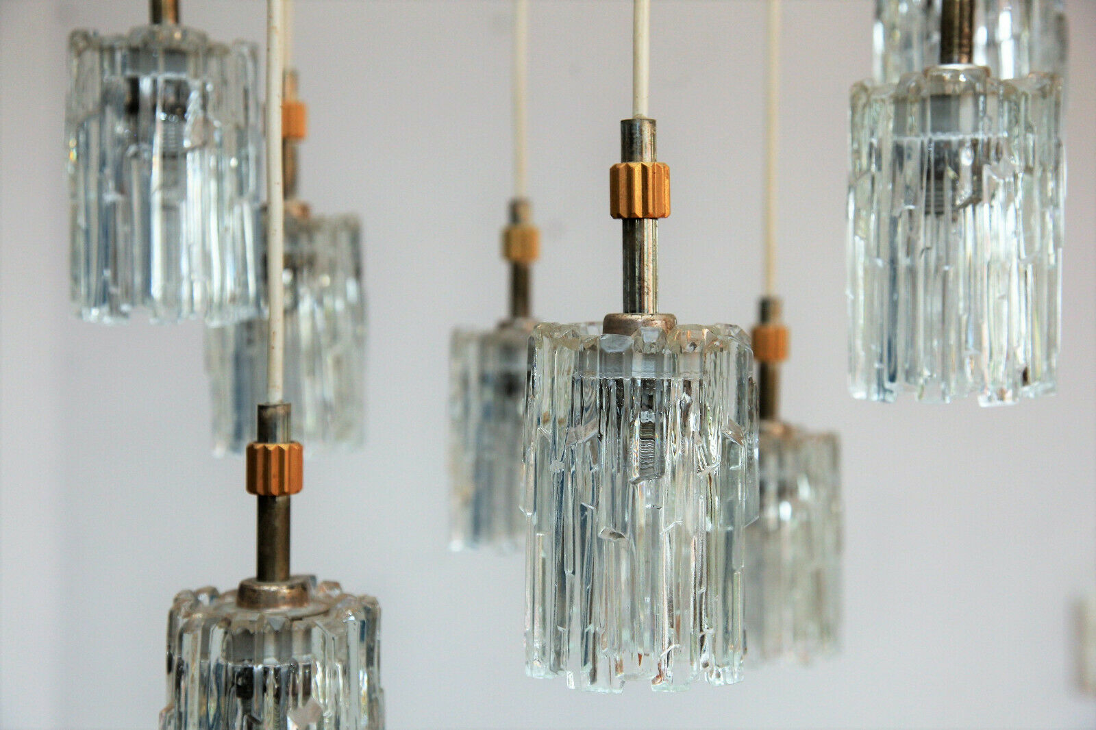 Modernist Crystal hanging 7 Fires, Germany 60s