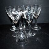 Set of 6 chantilly white wine glasses, cut crystal from saint-louis, h14cm