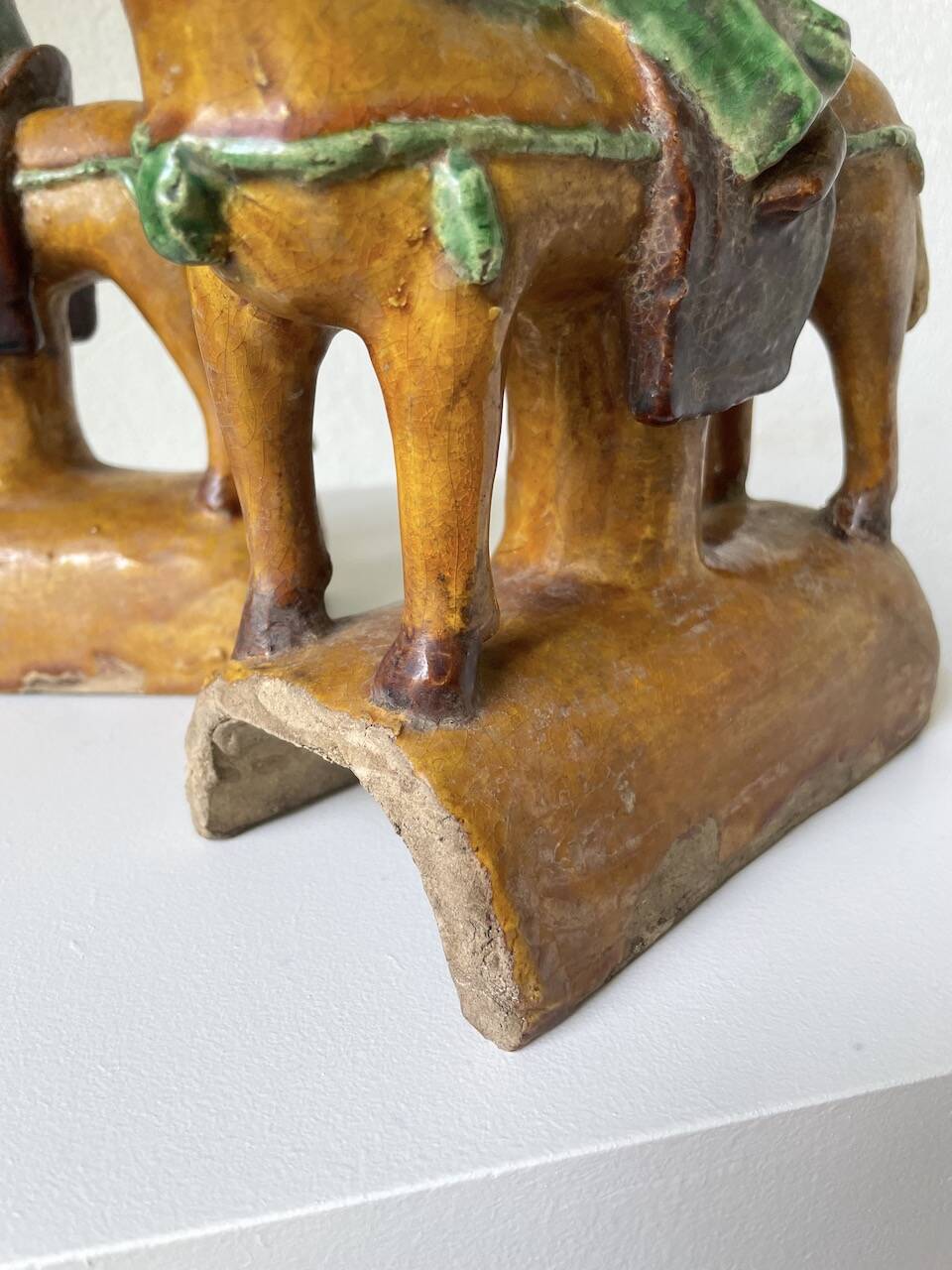 Ming period terracotta equestrian ridge tile