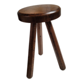 Solid wood tripod cowherd stool