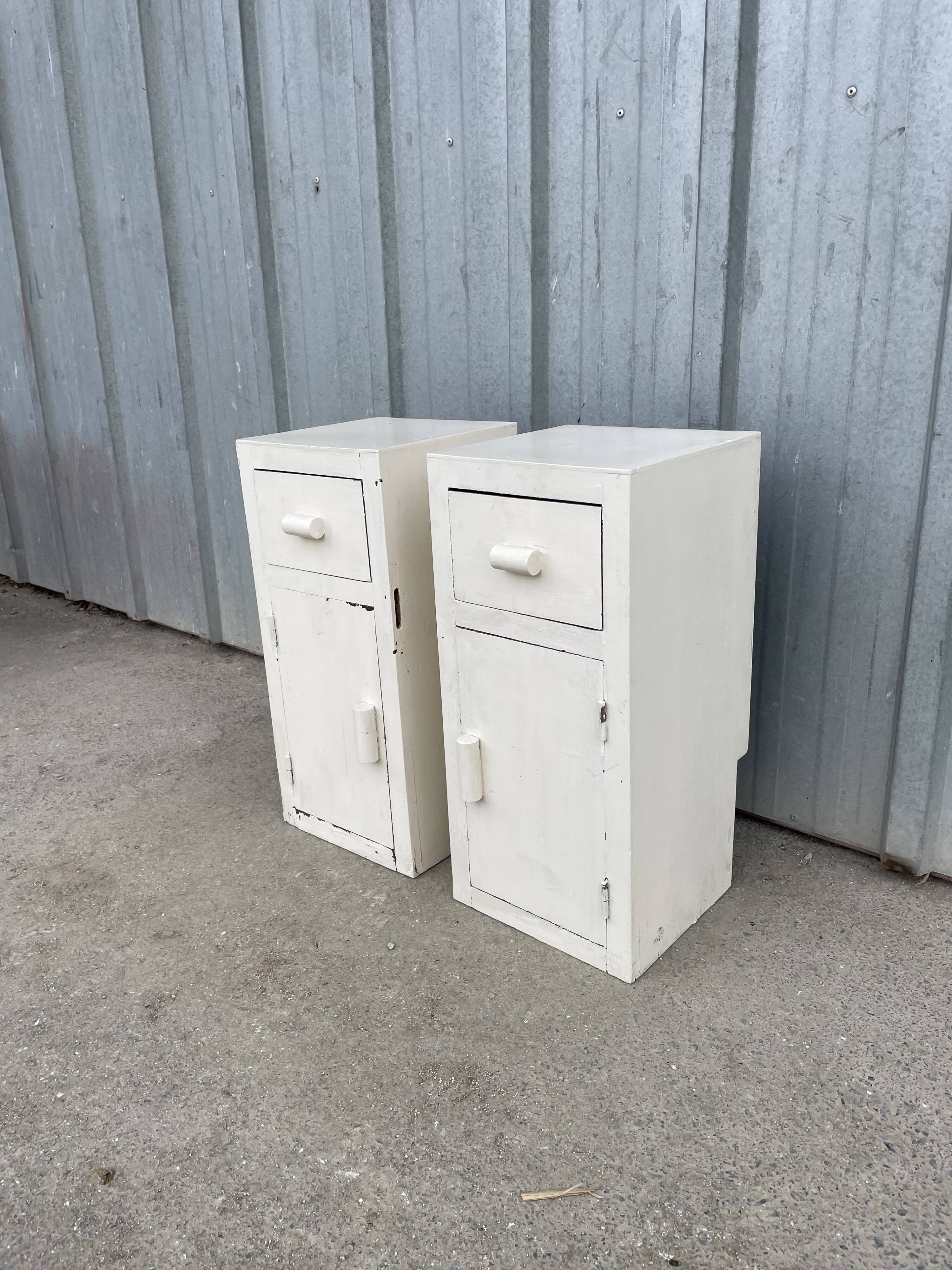 Set of 2 small 50s bedside tables
