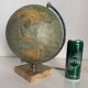 Vintage 1960 terrestrial globe glass Perrina marble world map - 28 cm