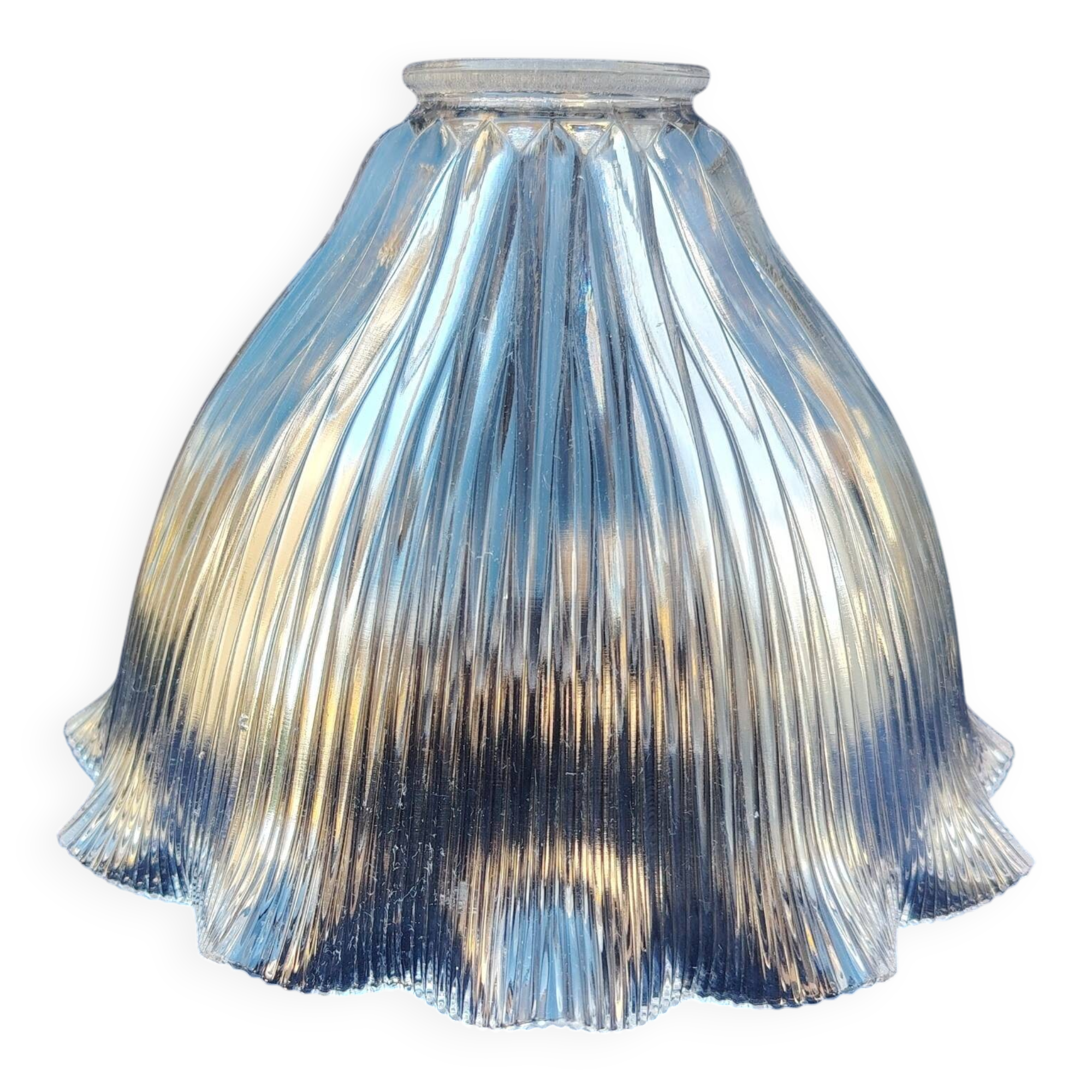 Holophane glass pendant light, vintage design