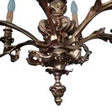 Lampadario in bronzo a 12 luci in stile Luigi XVI