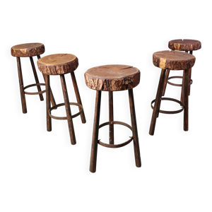 tabourets de bar en tronc