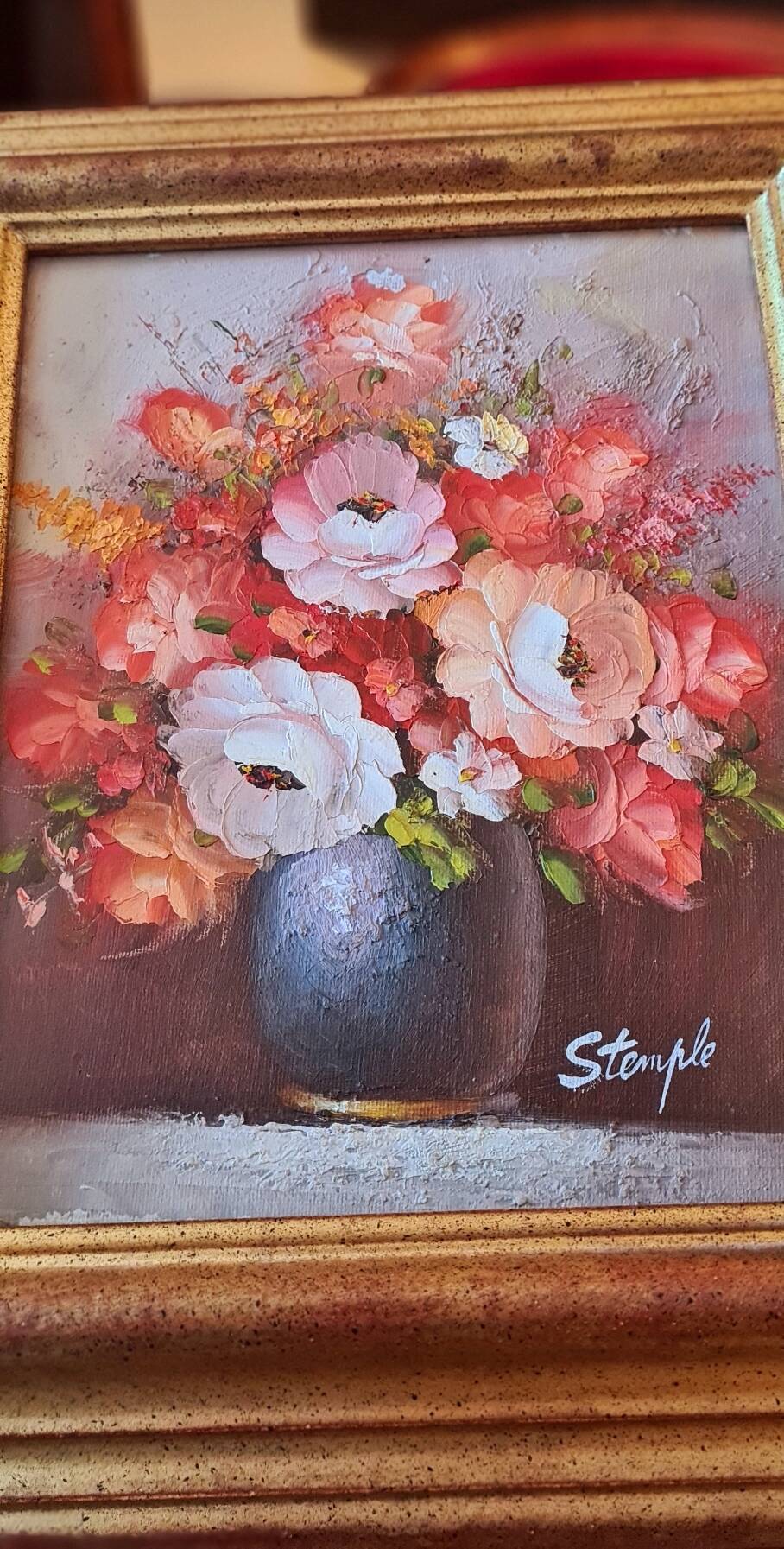 Floral painting signed Stemple