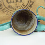Old coffee maker in pastel blue enamelled sheet