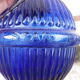HARDEN fireplace fire extinguishing grenade in fluted blue glass, marked "Star". Rare decoration