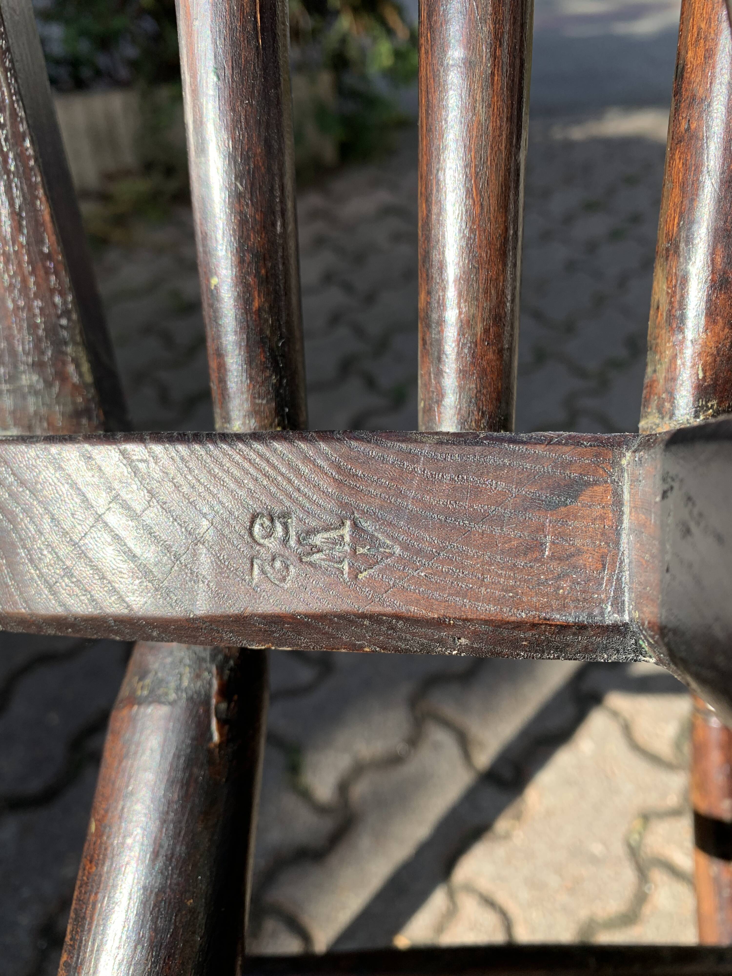 6 Windsor chairs stamped
