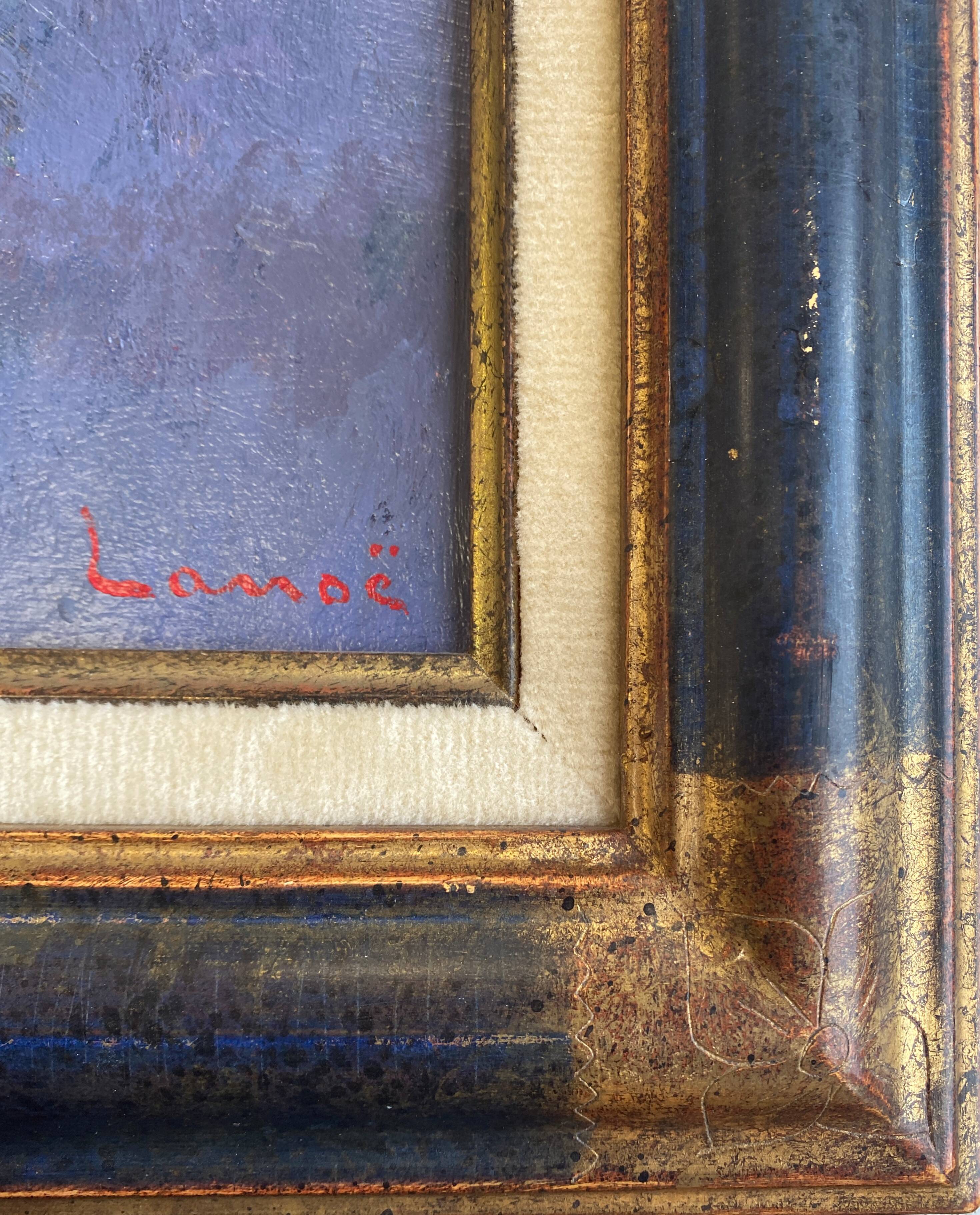 Painting "Bouquet of flowers" by Alphonse LANOE (1926-2009) HSP + frame