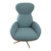 BoConcept design armchair in petrol blue, swivel and reclining.