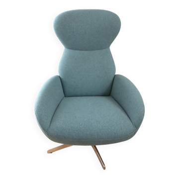 Fauteuil design BoConcept bleu pétrole, pivotant et inclinable
