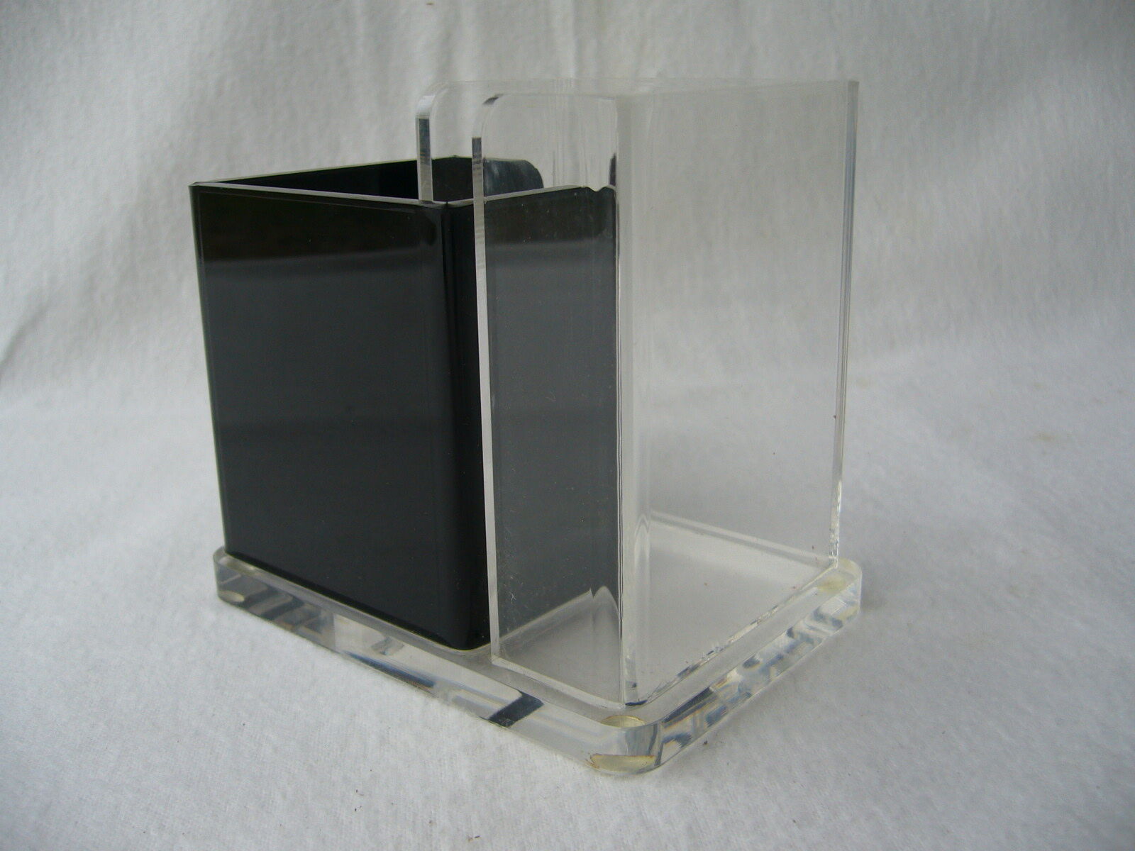 Vintage pencil jar in black and white plexiglass