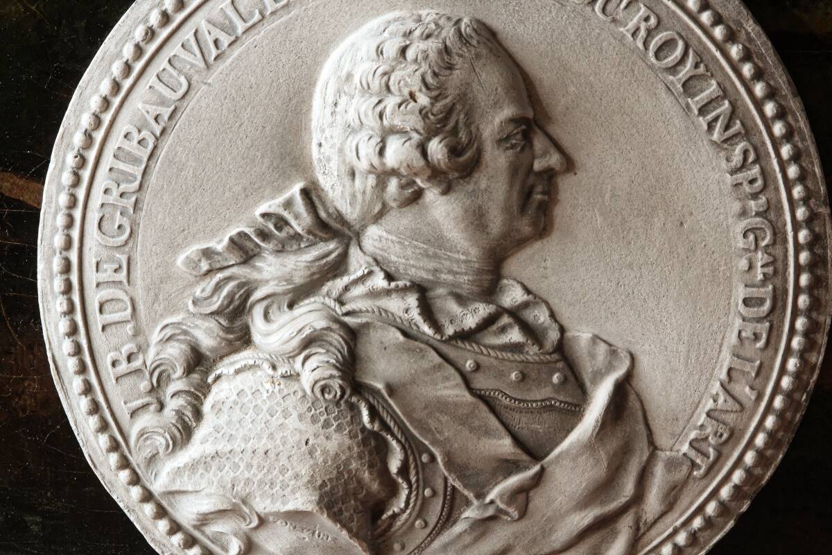 Plaster medallion, 19th century, Jean Baptiste de Gribauval