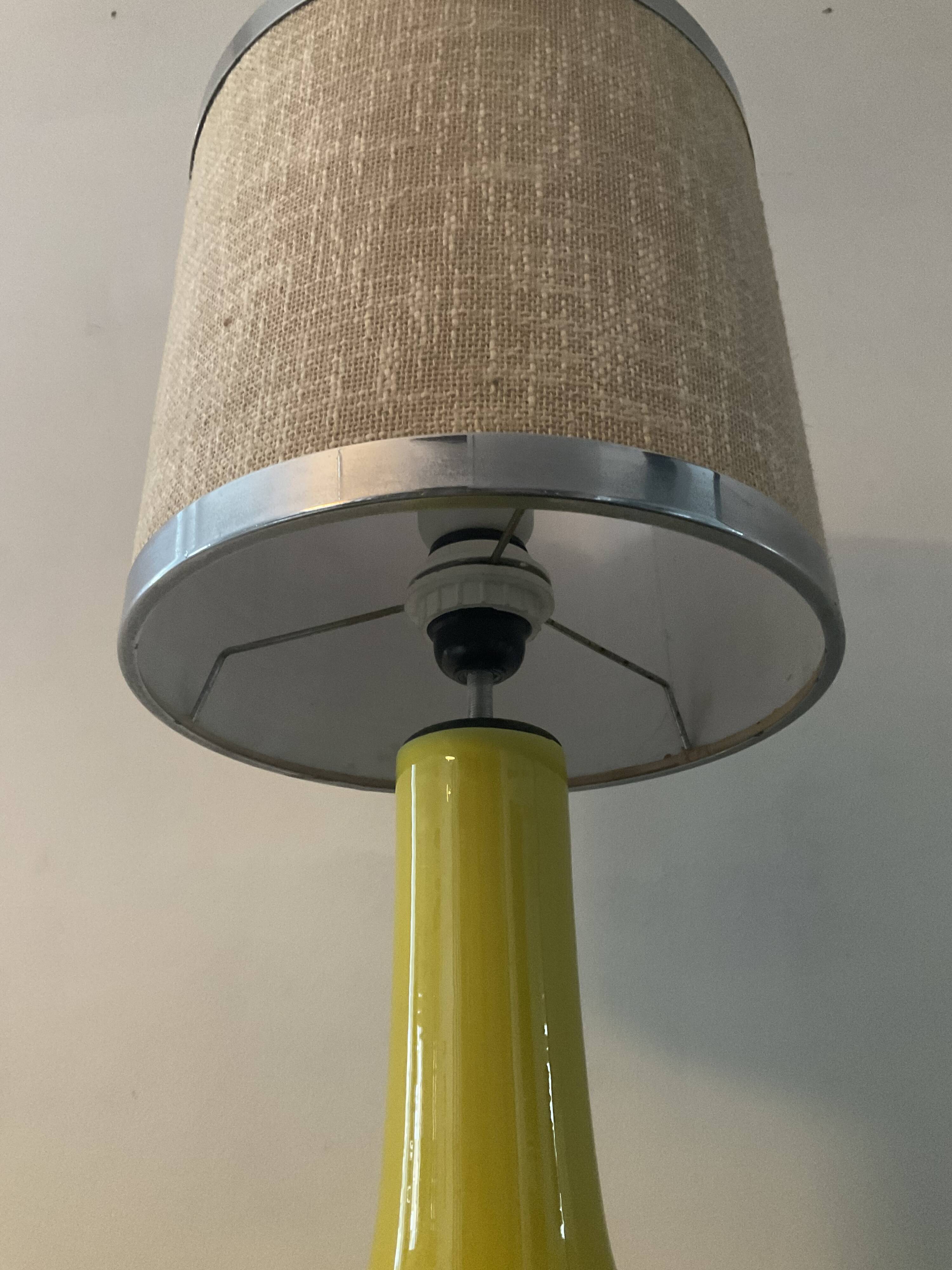 Vintage ceramic and chrome metal lamp from the 60s and 70s
