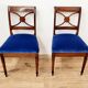 Six chaises en bois bleu azur