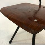 Vintage industrial children's chair, school chair, Dutch design
