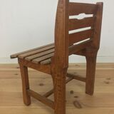 Children's wooden slatted chair