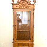 Antique carved wooden display case