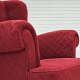 1960s, Danish relax armchair, original condition, red cotton/wool, oak wood.