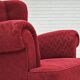 Années 1960, fauteuil relax danois, état d'origine, coton/laine rouge, bois de chêne.