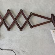 Teak accordion wall lamp Le Klint by Erik Hansen Scandinavian 1950