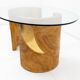 Mid-Century Modern Italian Rattan and Brass Dining Table by Vivai del Sud
