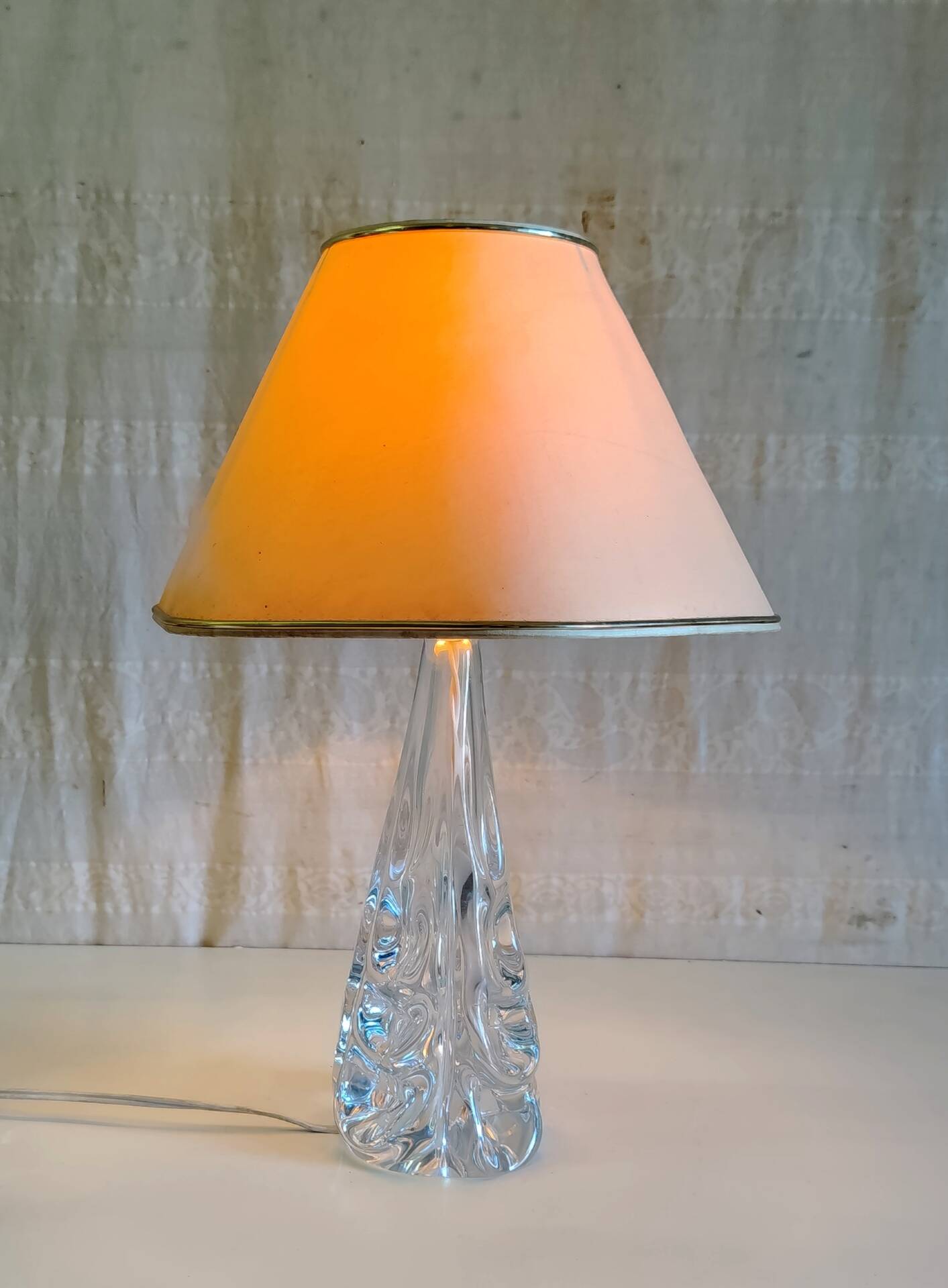 Table lamp base in crystal J.B. France - mid 20th century