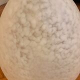 Egg lamp speckled white glass