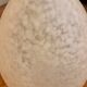 Egg lamp speckled white glass