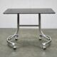 1970s Italian Space Age Chrome and Smoked Glass Rolling Side Table