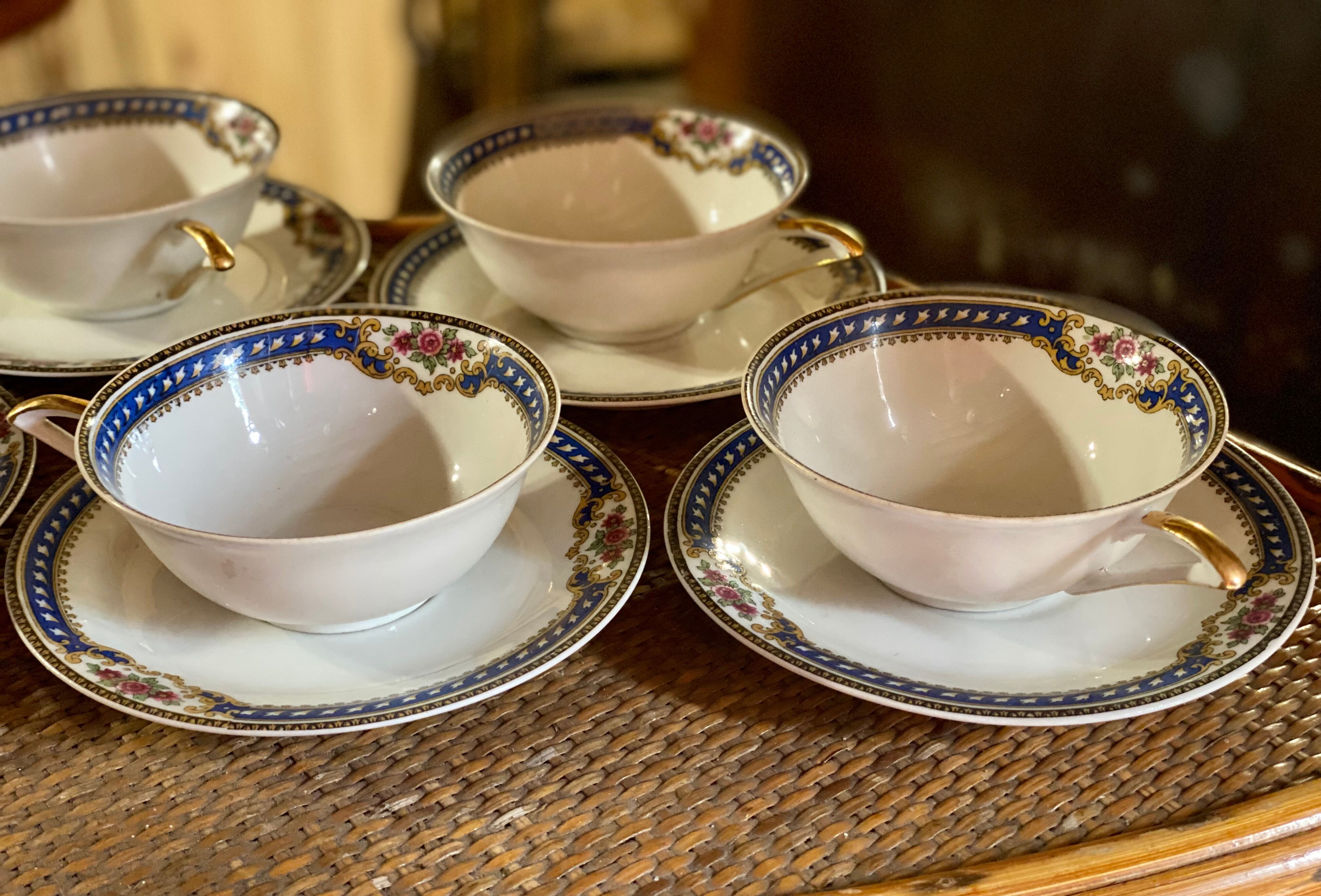 Touze Lemaitre Blanchet TLB service à thé et café art déco - Porcelaine  France - 1920-1949