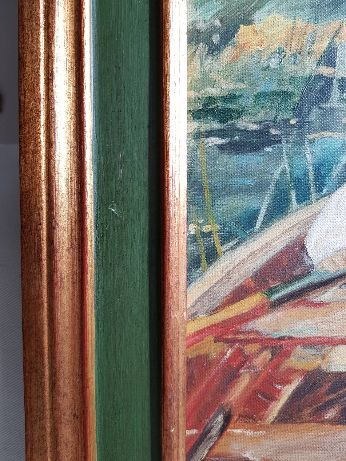 Peinture à l'huile sur toile, signée Hidalgo 1994, 46x58cm avec cadre