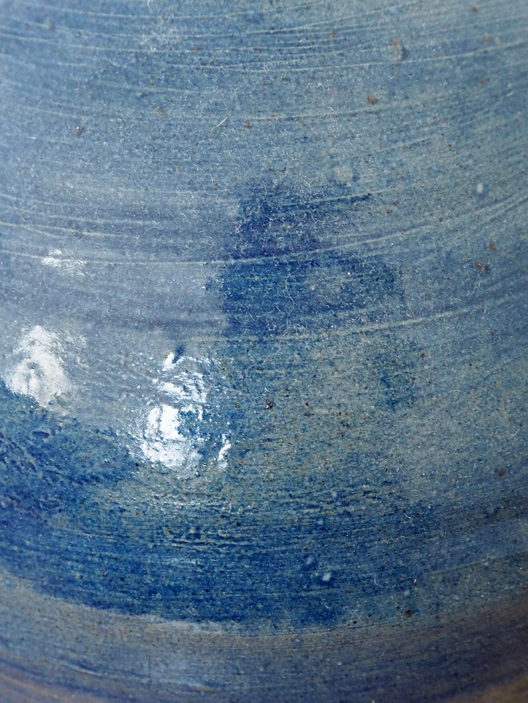 Blue sandstone lamp foot signed La Borne