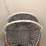 Vintage oval white wicker basket