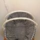 Vintage oval white wicker basket