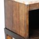 Vintage wooden and marble console table – classic style curved legs, 1950s