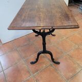 Old bistro table with oak top