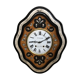 Clock pendulum ox eye wood decoration mother-of-pearl dial enamelled vintage