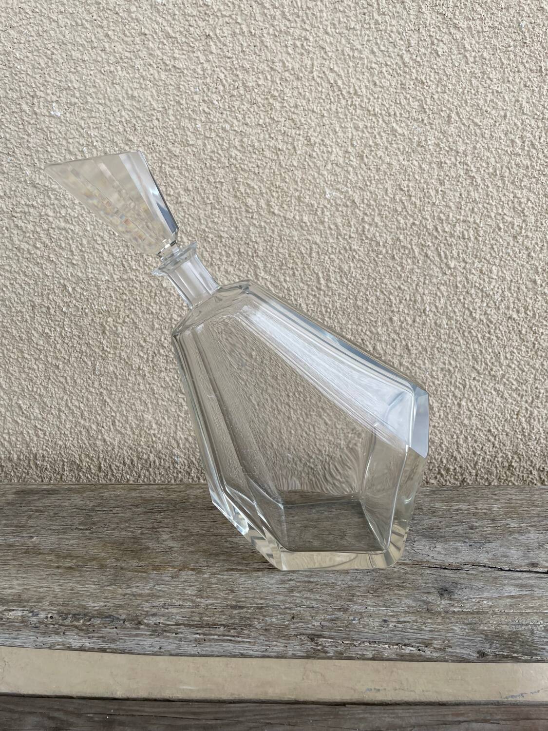 Tilted crystal carafe Art Deco Bruno Posselt