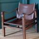 Vintage leather Safari armchair