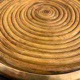 Round rattan and brass underside, 1960