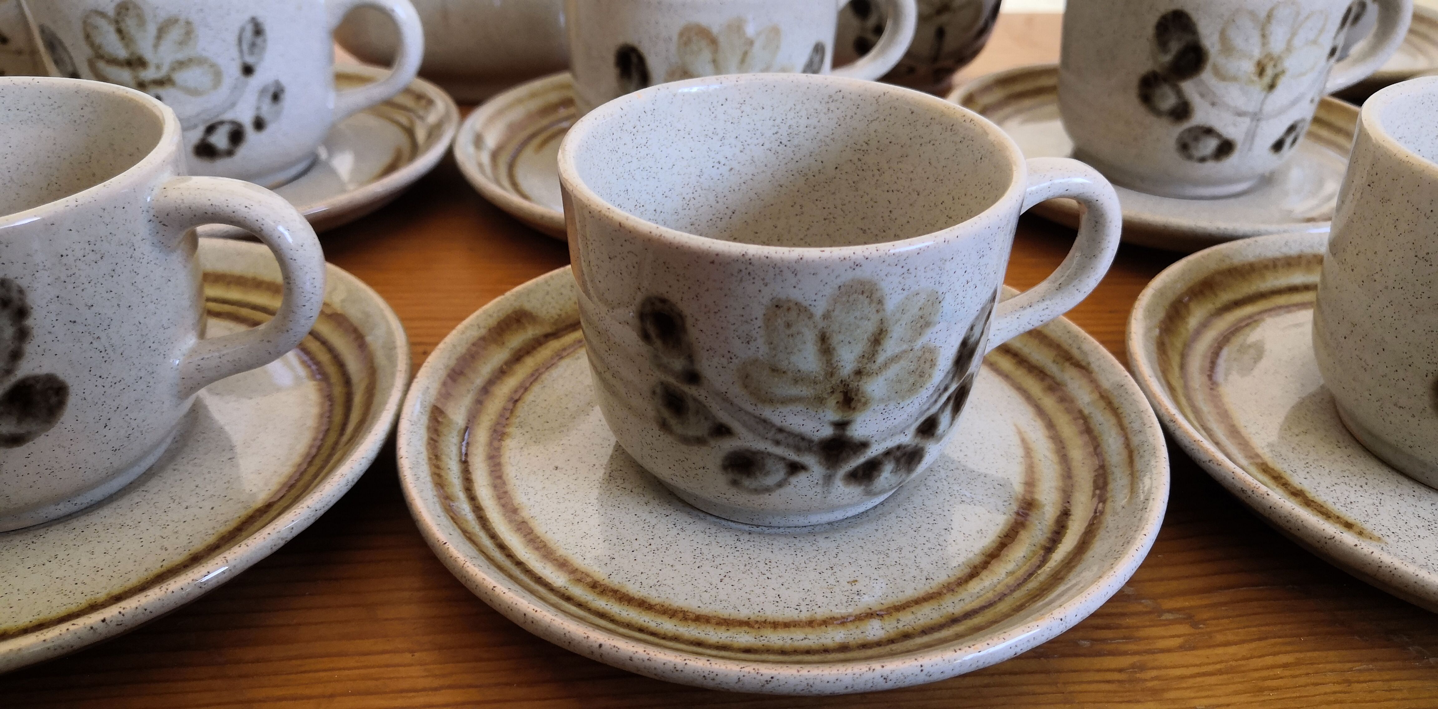 Service à café grès "Atelier d'art de Lorraine" Sarreguemines vintage