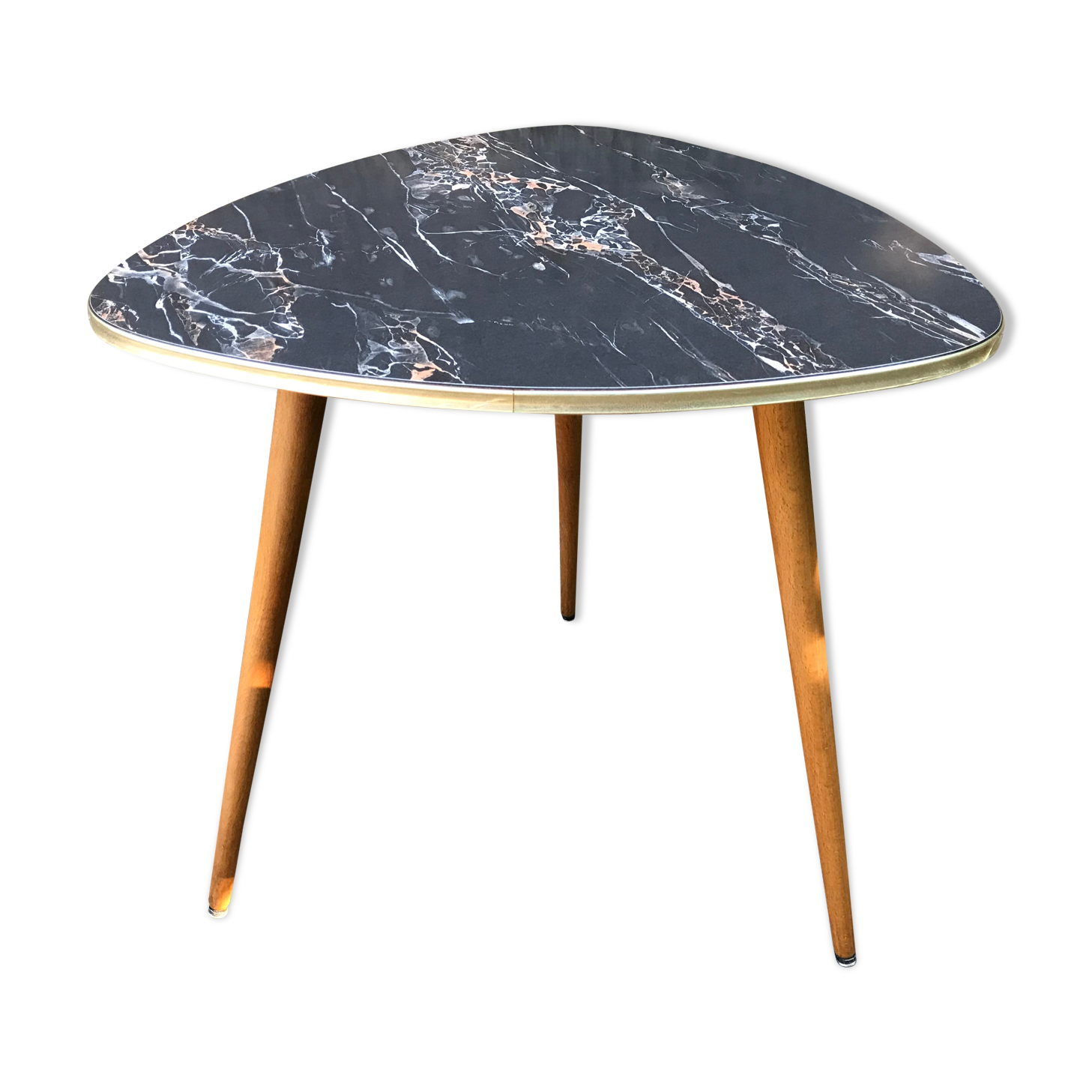 Vintage side table tripod feet compas