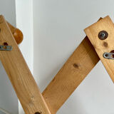 Pine accordion coat rack