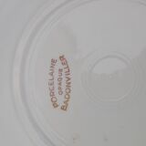 6 hollow plates in opaque porcelain from Badonviller with green marli diam 23 cm