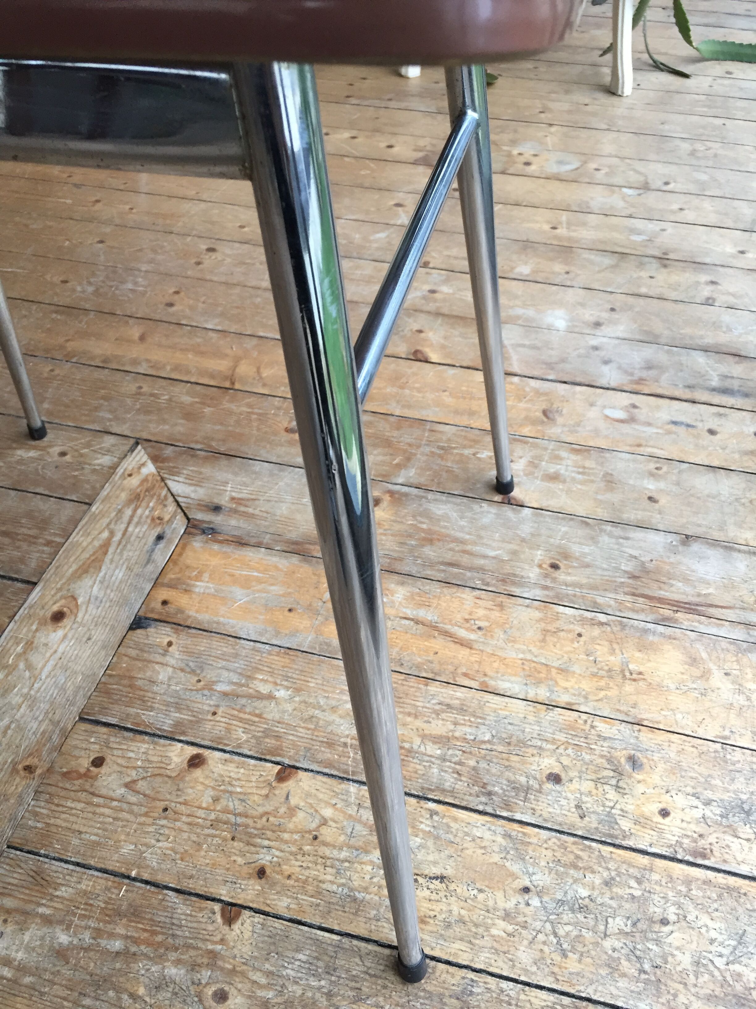 4 chairs in vintage formica brown wood effect